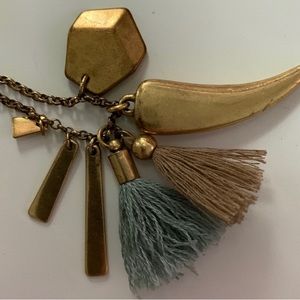 J. Crew Tassel and Charm Necklace